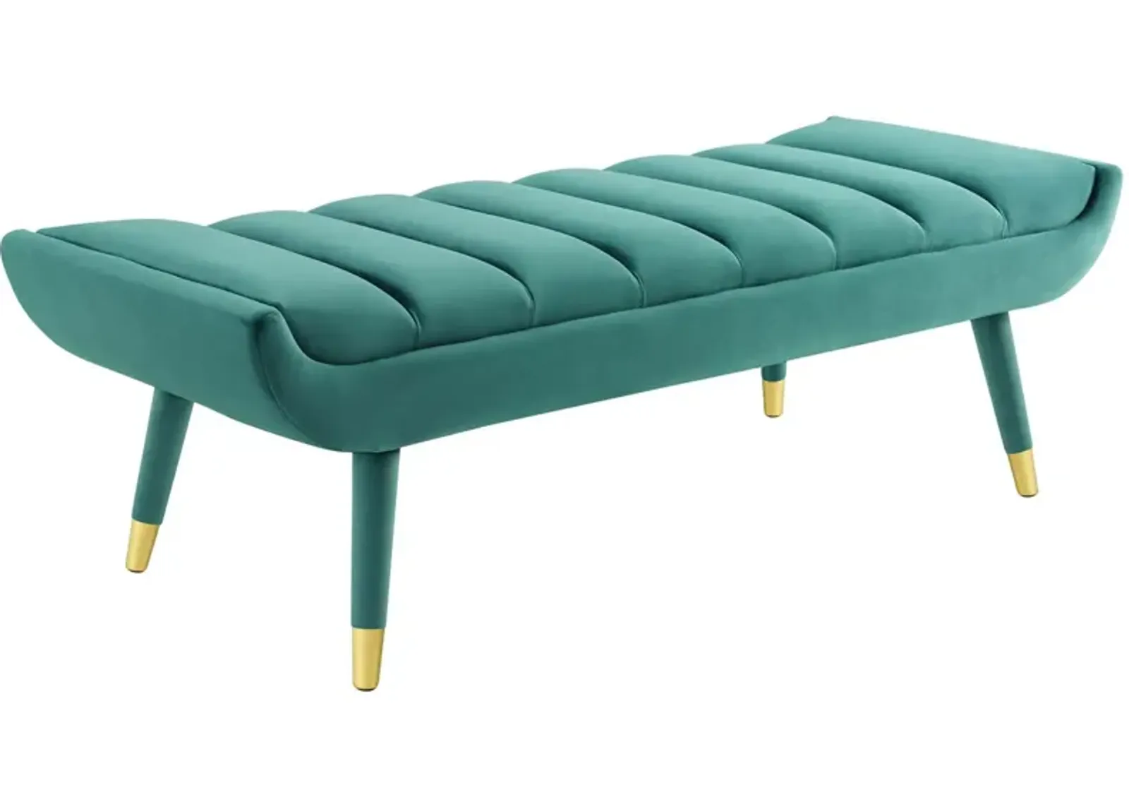 Guess Channel Tufted Performance Velvet Accent Bench