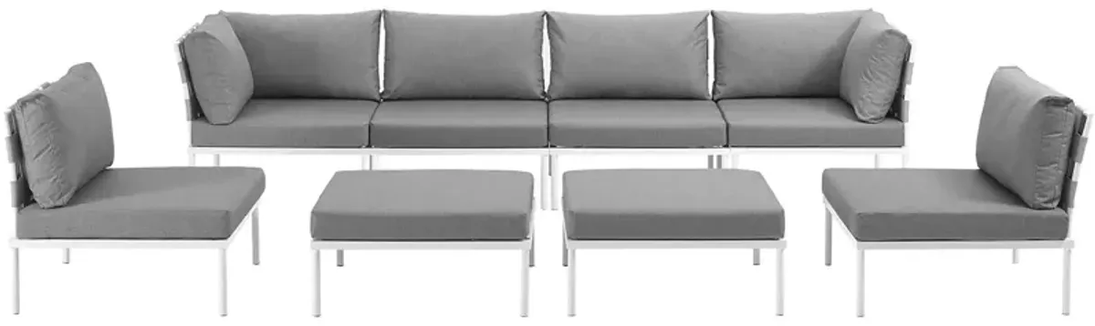 Harmony 8 Piece Outdoor Patio Aluminum Sectional Sofa Set