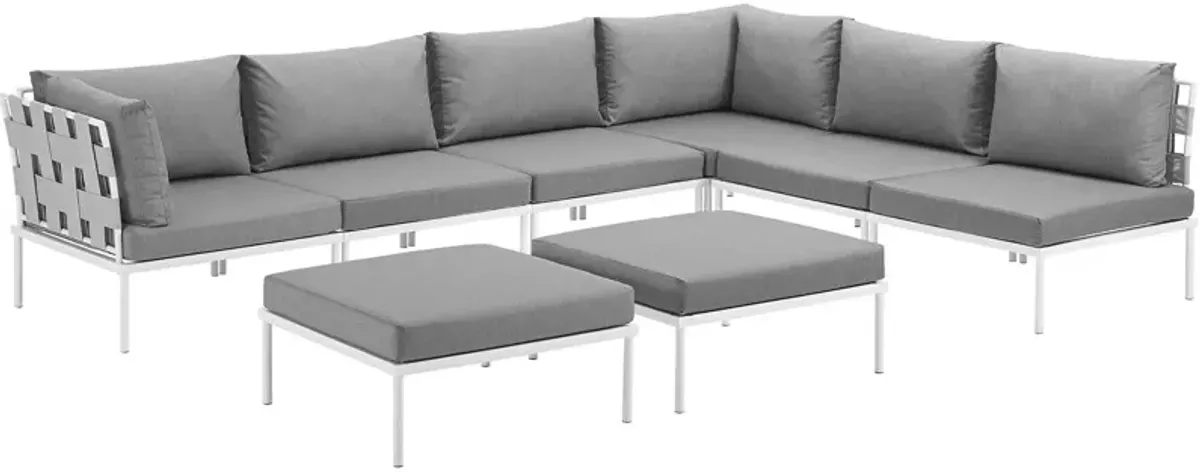 Harmony 8 Piece Outdoor Patio Aluminum Sectional Sofa Set