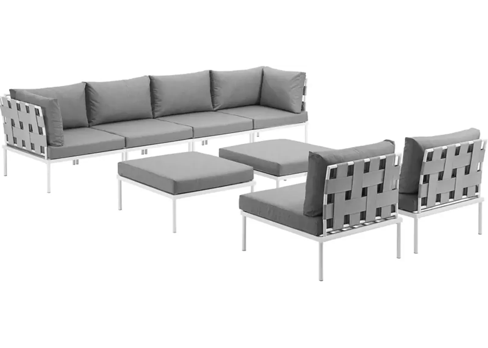 Harmony 8 Piece Outdoor Patio Aluminum Sectional Sofa Set