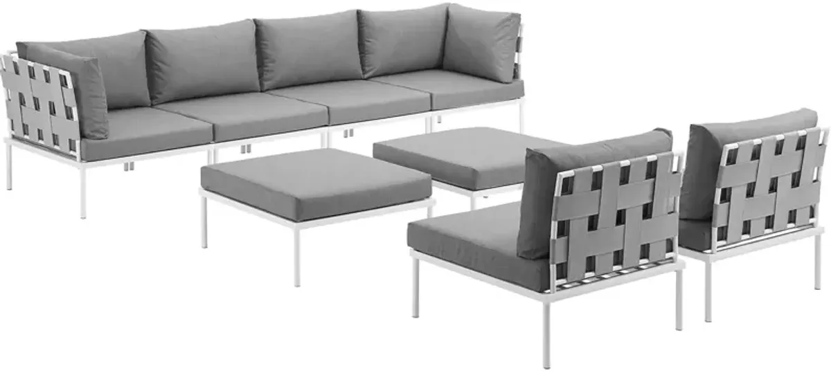 Harmony 8 Piece Outdoor Patio Aluminum Sectional Sofa Set