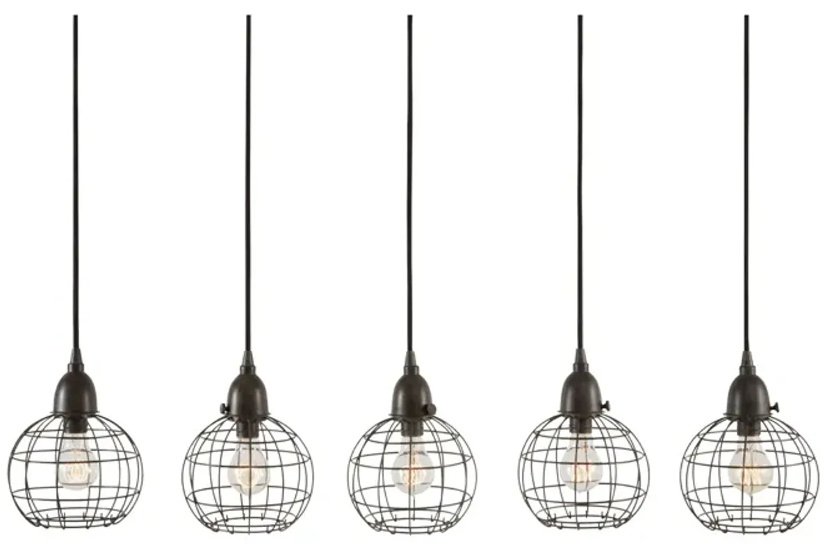 Wire Ball 5-Light Linear Mini Pendant Fixture