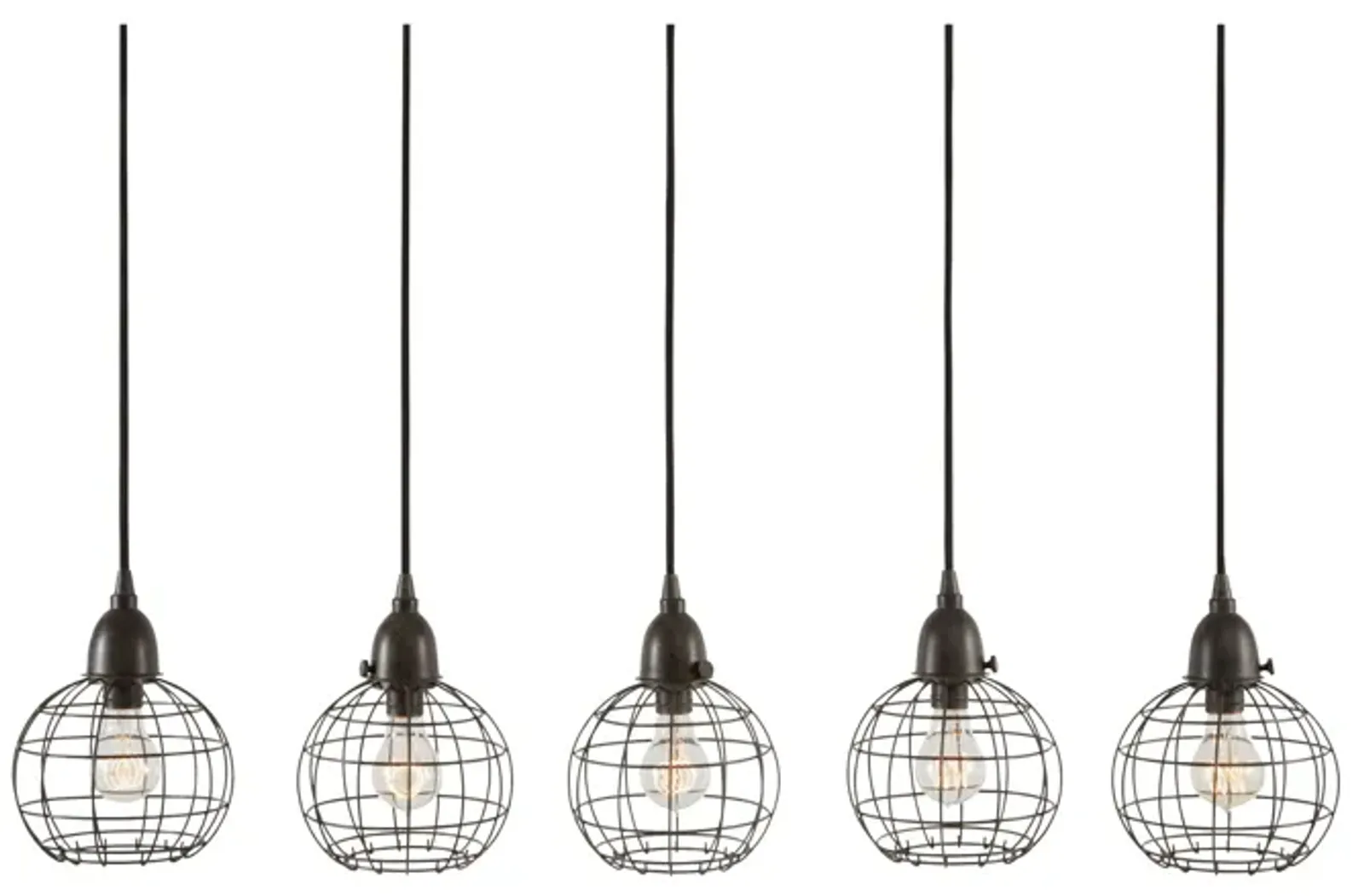 Wire Ball 5-Light Linear Mini Pendant Fixture