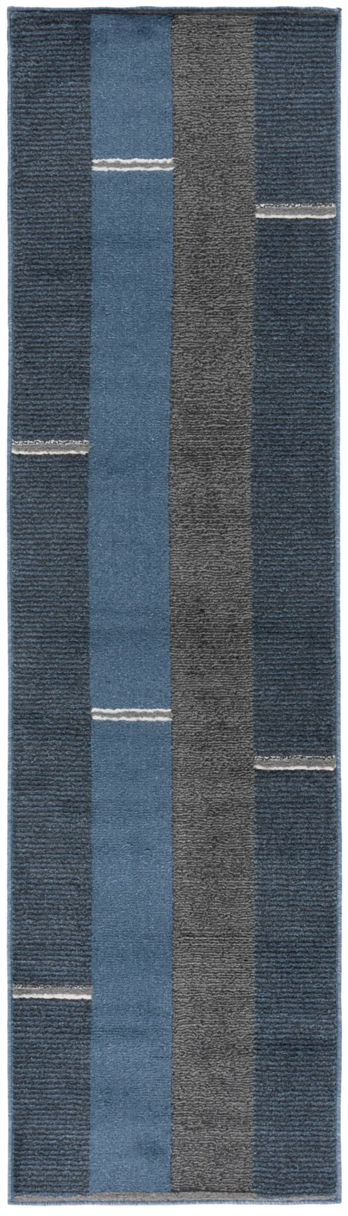 PYRAMID 234 NAVY  2'-2' x 8' Runner Rug