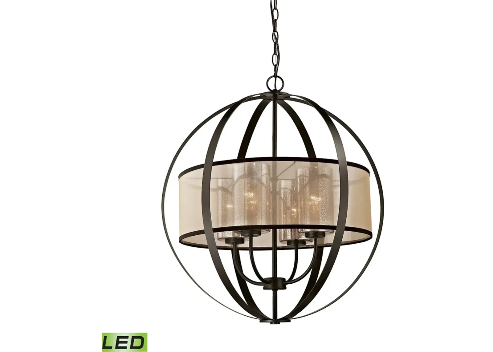 Diffusion 24" Wide 4-Light Chandelier - Oil Rubbed Bronze