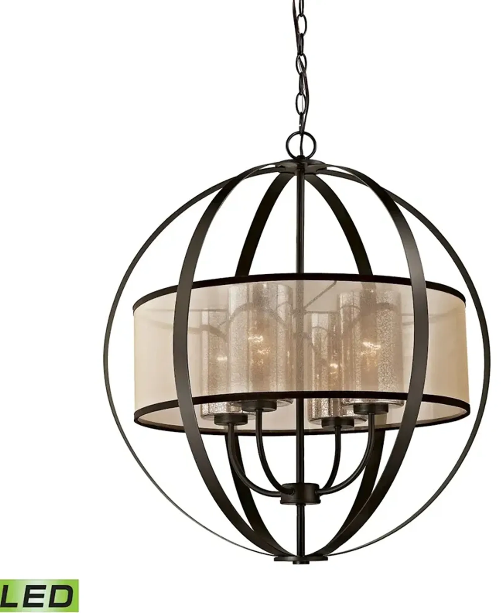 Diffusion 24" Wide 4-Light Chandelier - Oil Rubbed Bronze