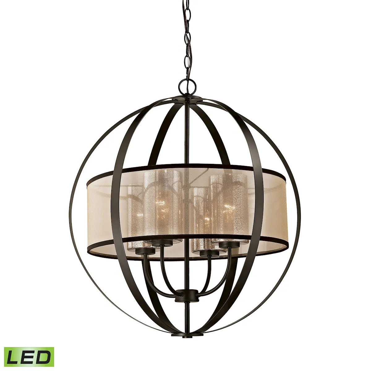 Diffusion 24" Wide 4-Light Chandelier - Oil Rubbed Bronze