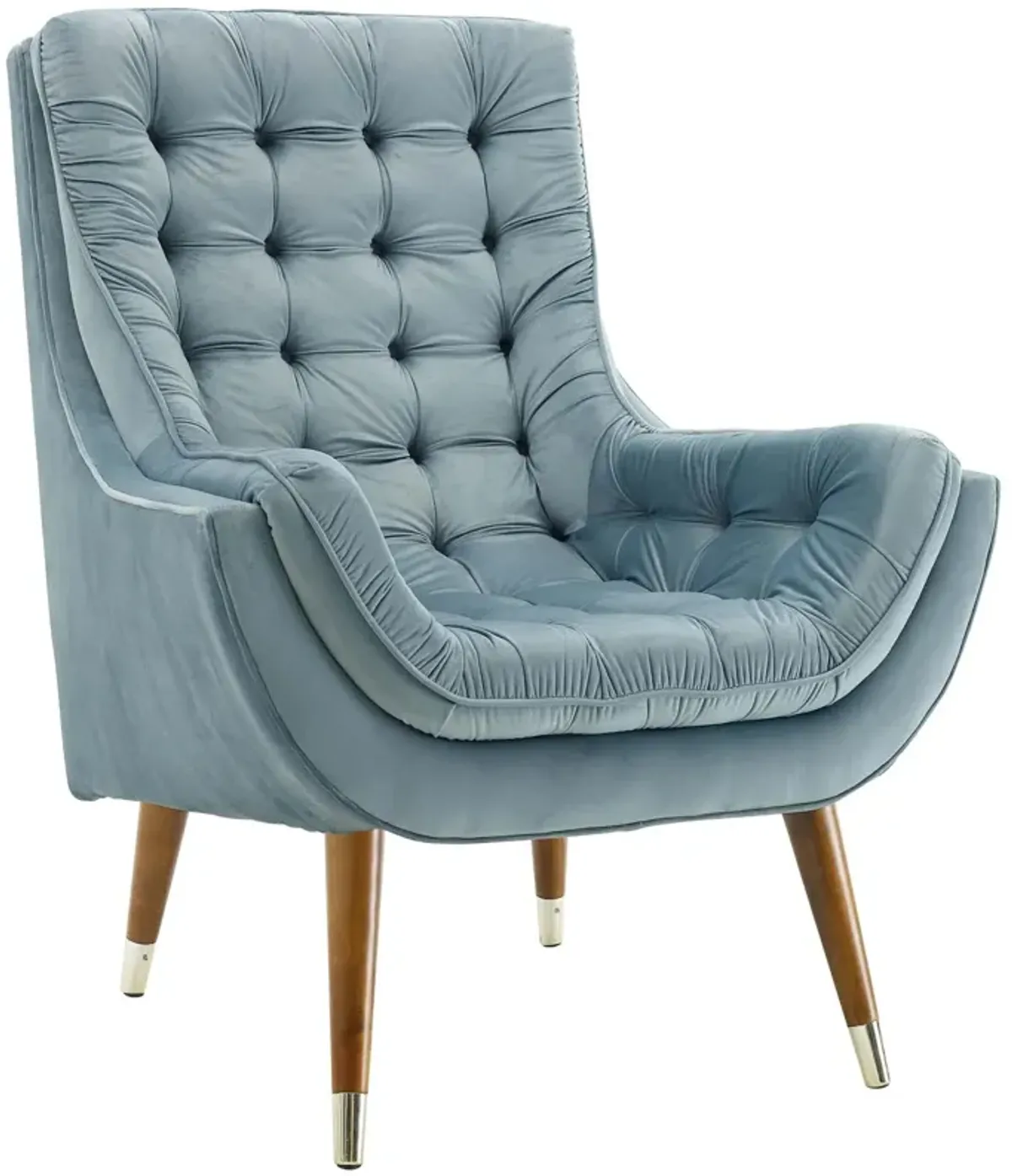 Suggest Button Tufted Performance Velvet Lounge Chair