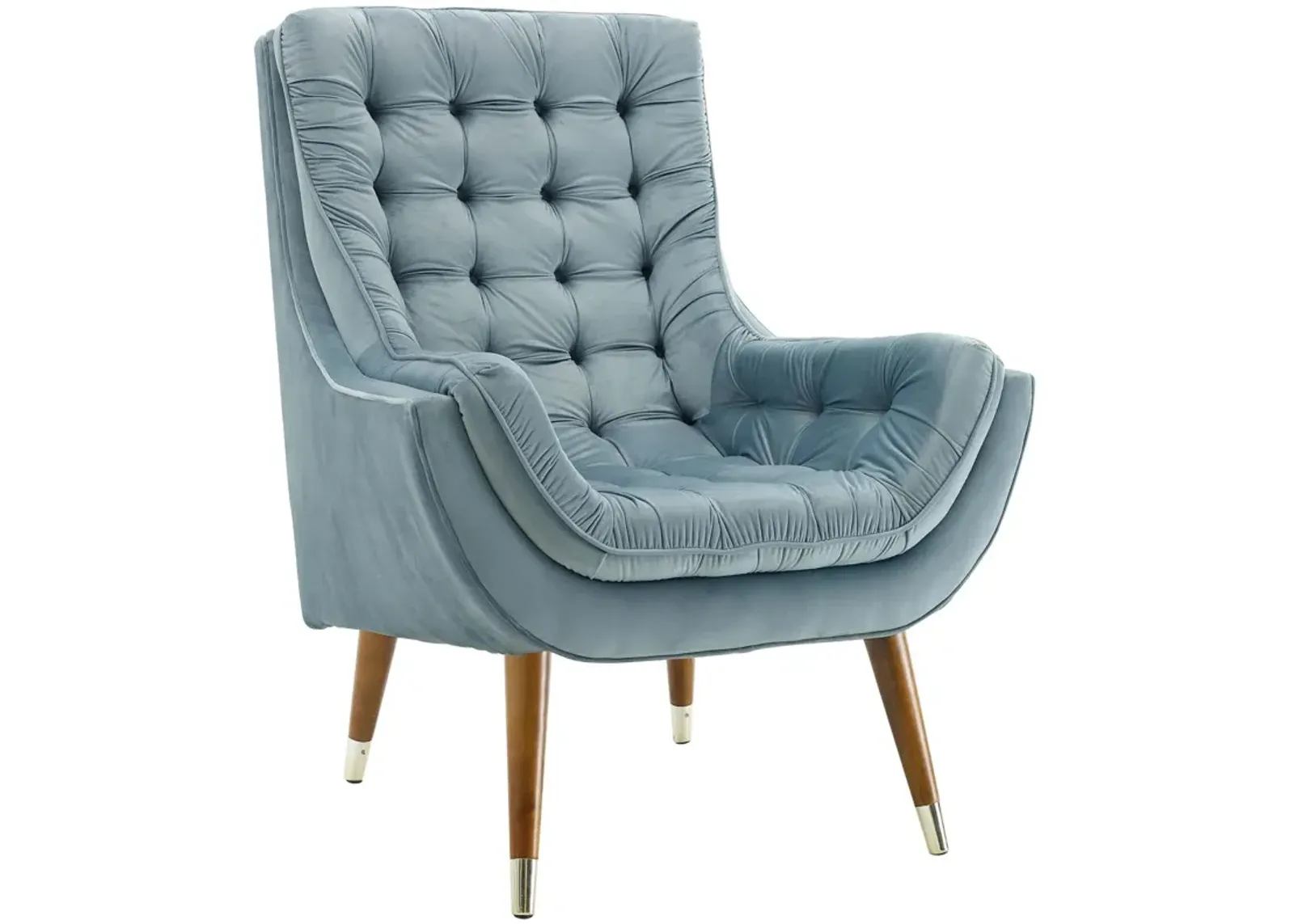 Suggest Button Tufted Performance Velvet Lounge Chair