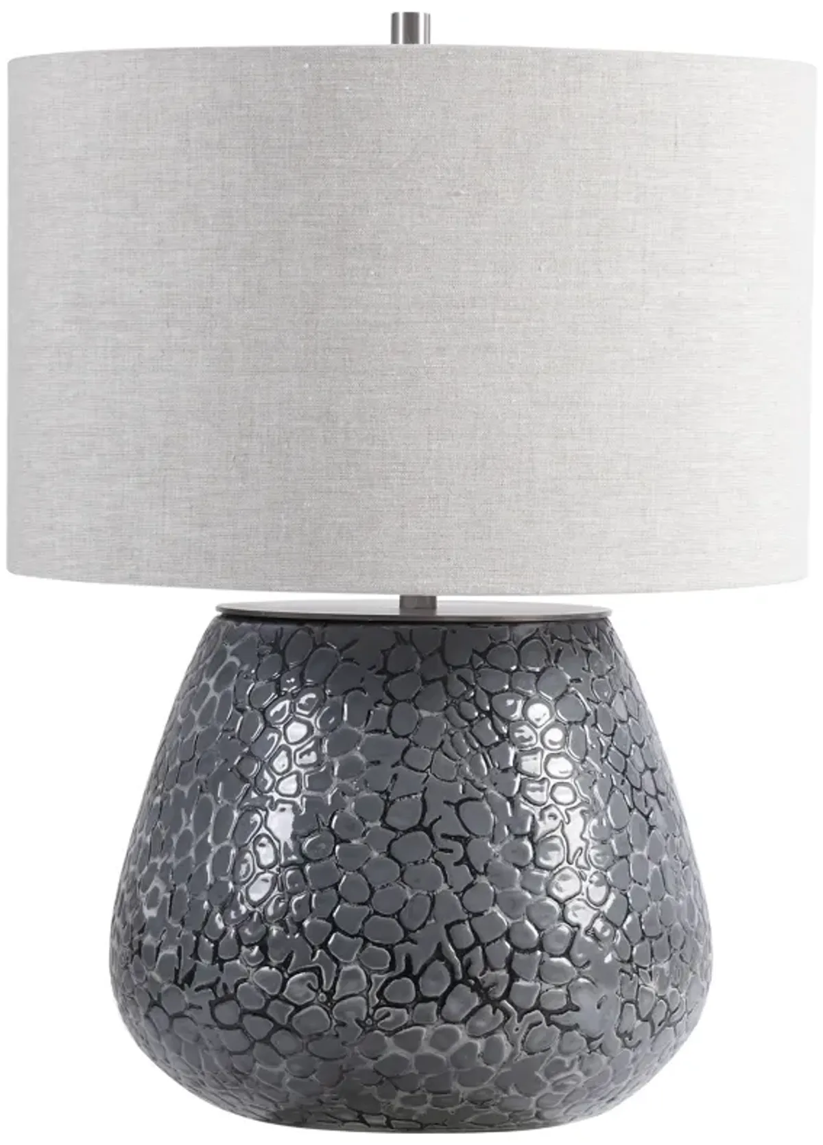 Pebbles Metallic Gray Table Lamp