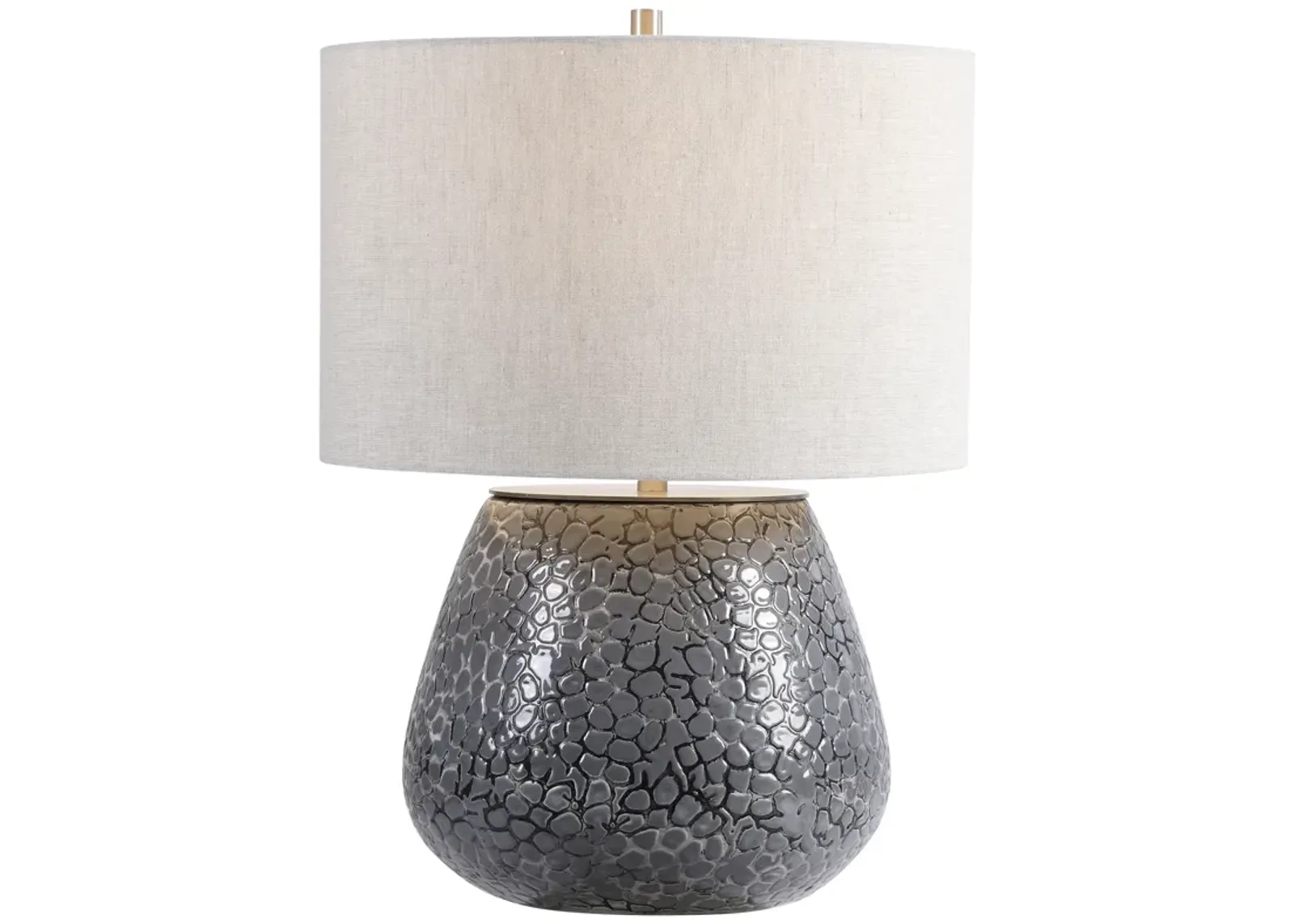 Pebbles Metallic Gray Table Lamp