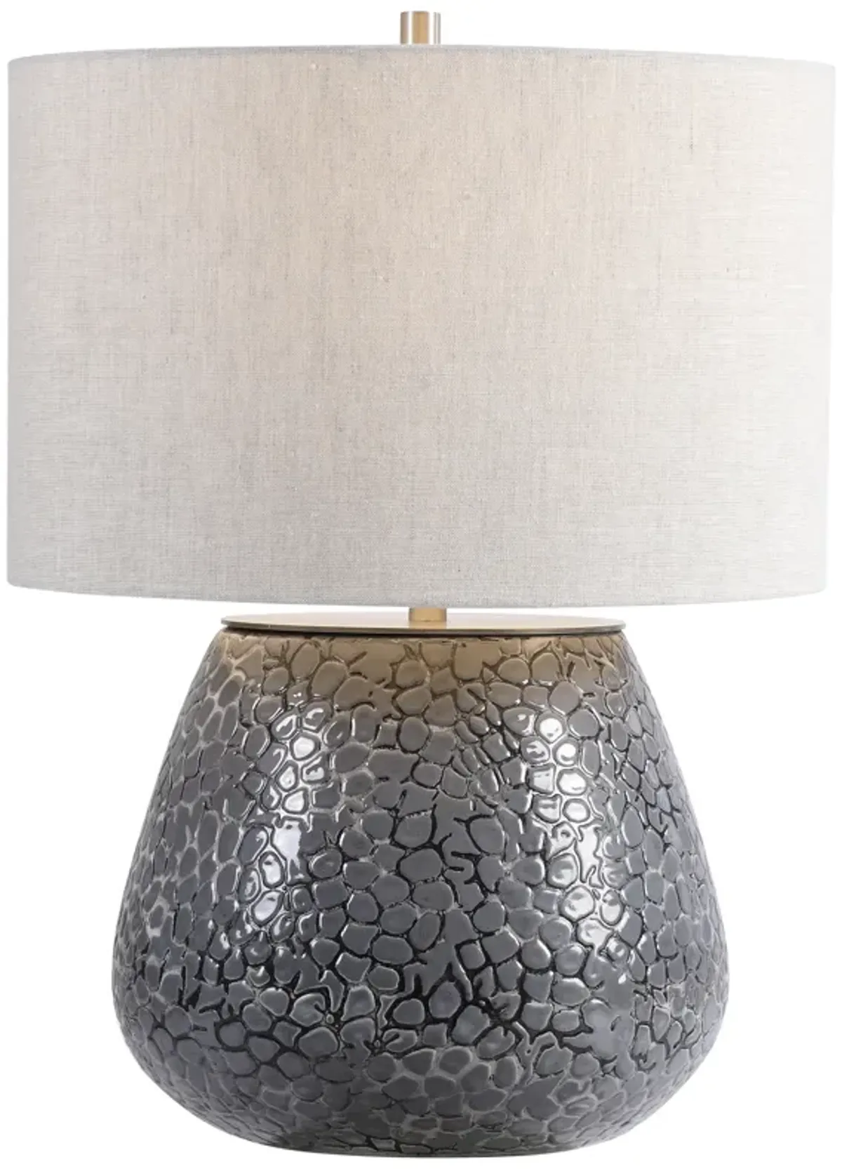 Pebbles Metallic Gray Table Lamp