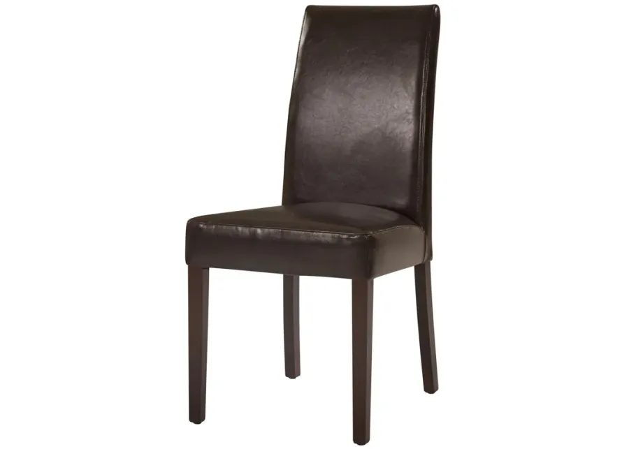 Hartford Leather Dining Side Chair, Brown (Set of 2)