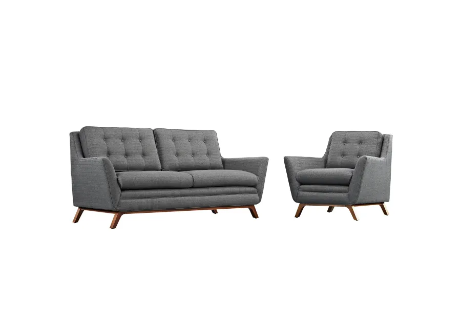 Beguile Living Room Set Upholstered Fabric Set of 2