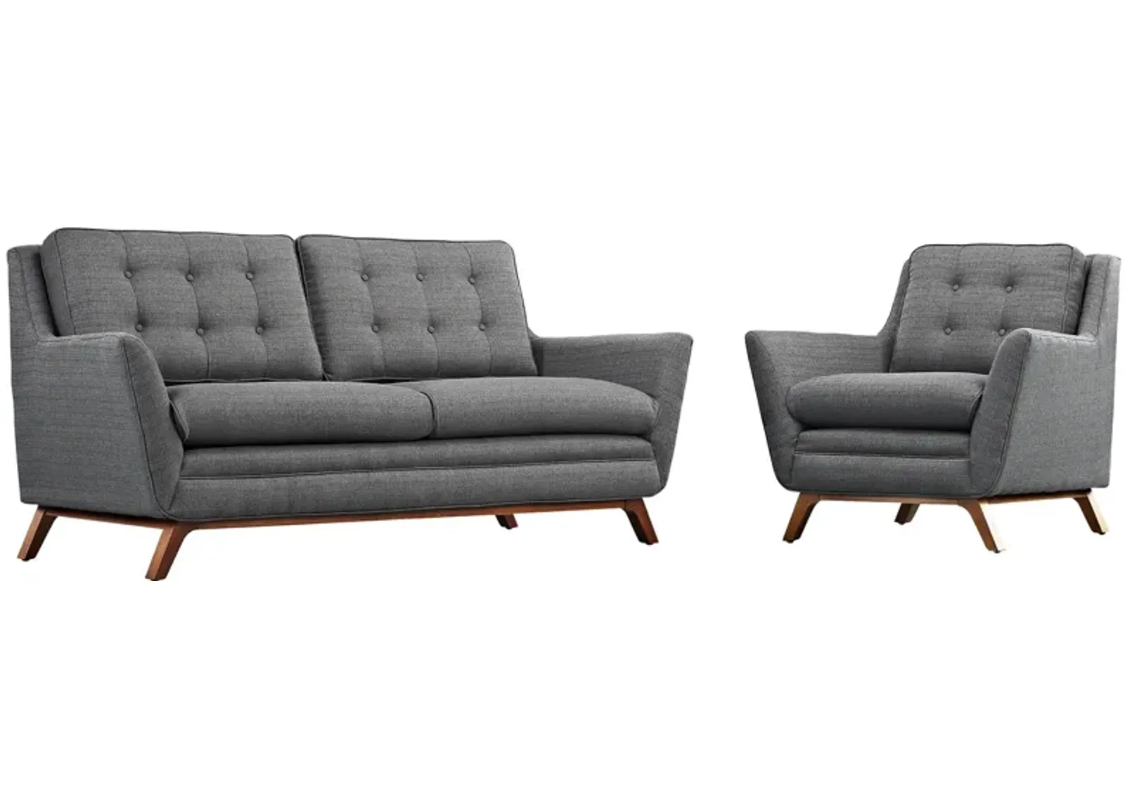 Beguile Living Room Set Upholstered Fabric Set of 2