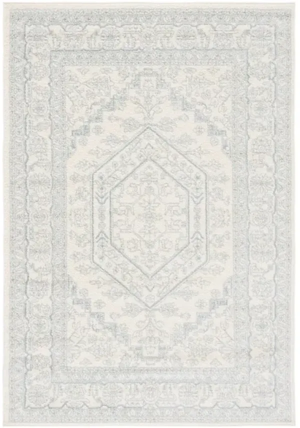Adirondack Contemporary Ivory / Slate 2'-6" X 10' Powerloomed Rug