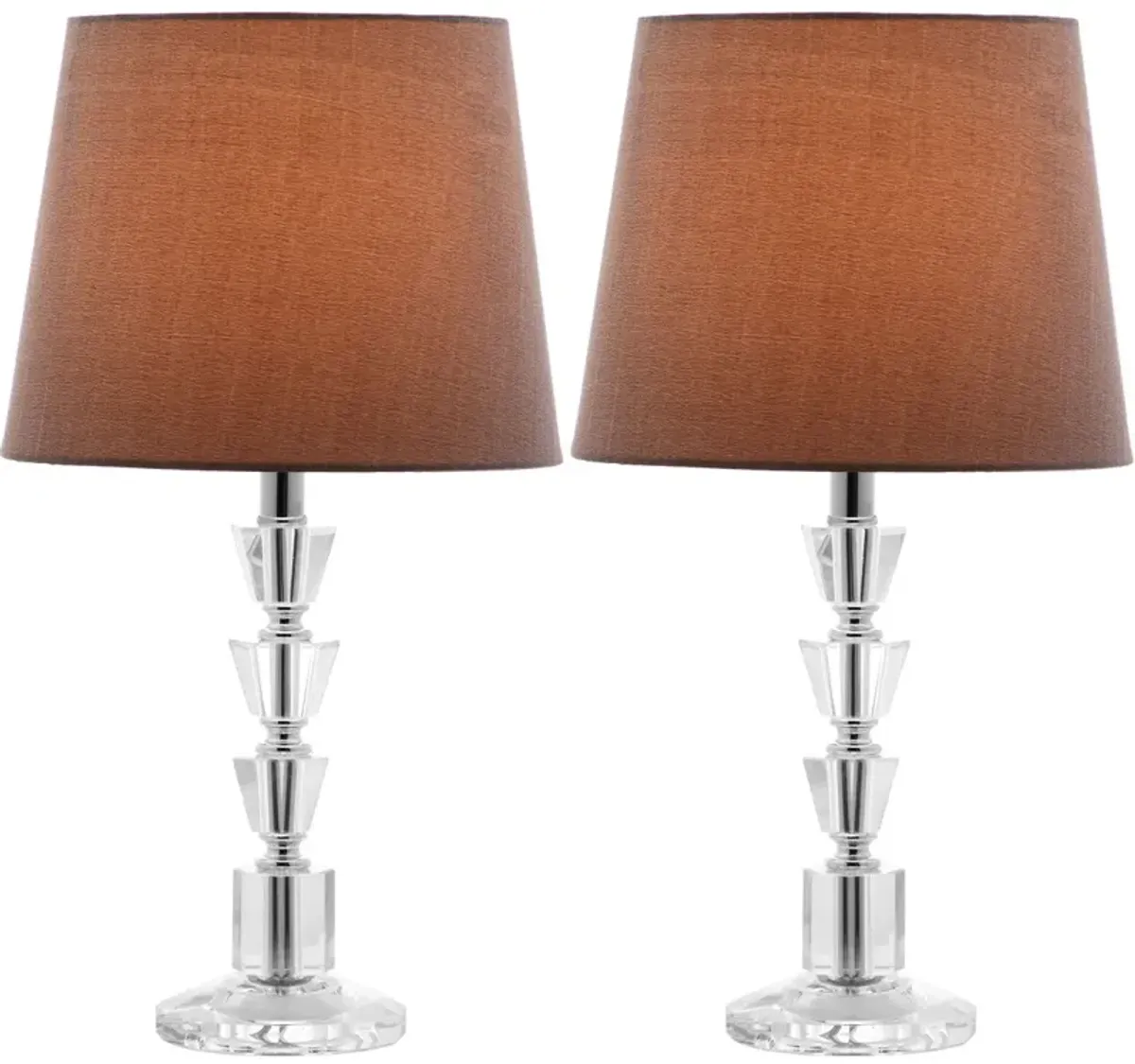 Harlow 16-Inch H Tiered Crystal Dark Grey Lamp - Set of 2