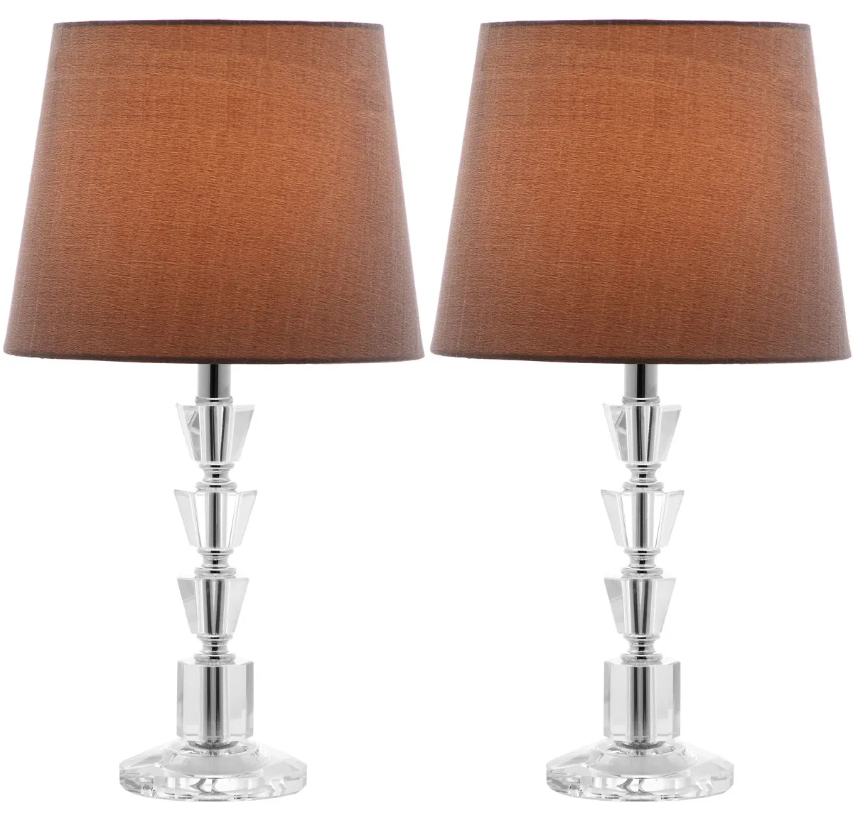 Harlow 16-Inch H Tiered Crystal Dark Grey Lamp - Set of 2