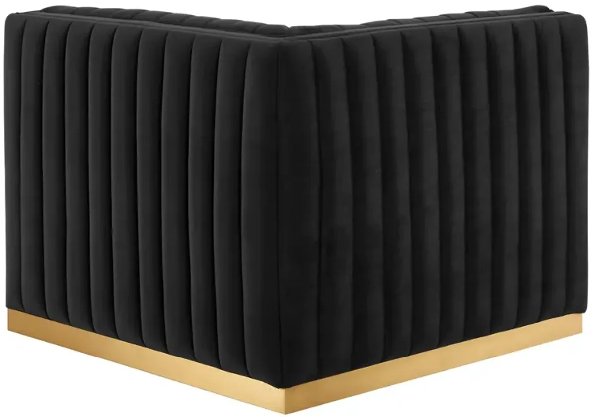 Conjure Channel Tufted Performance Velvet Left Corner Chair