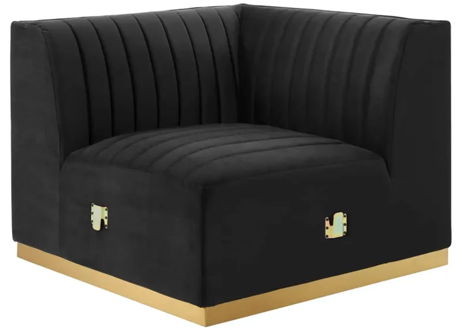 Conjure Channel Tufted Performance Velvet Left Corner Chair