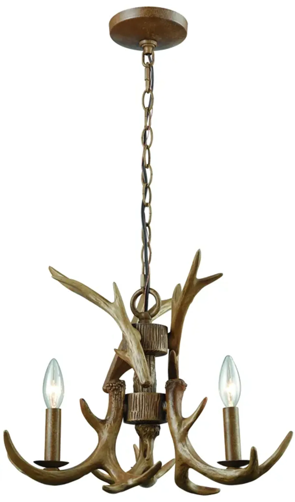 Elk 18" Wide 3-Light Chandelier - Wood Tone