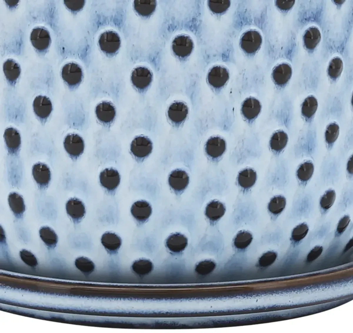 Ceramic 6" Dotted Planter W/ SauCeramic, Blue