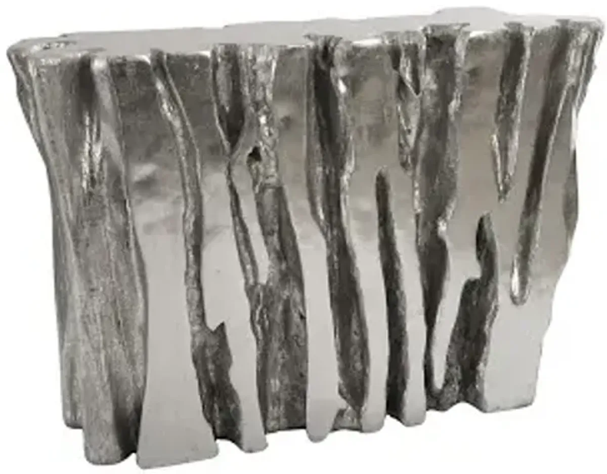 freeform console table, silver leaf