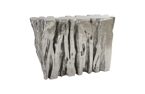 freeform console table, silver leaf