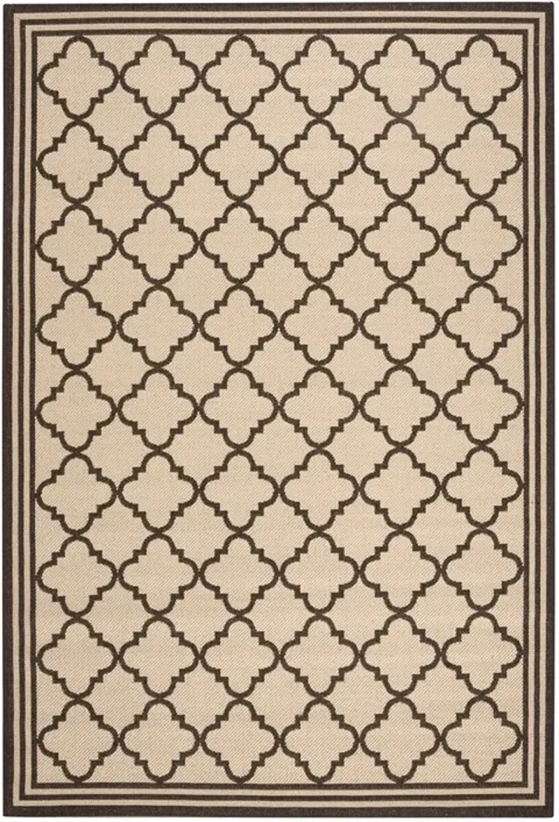 Safavieh BEACH HOUSE Collection BHS121U-5 Creme / Brown 5'-3" X 7'-6"