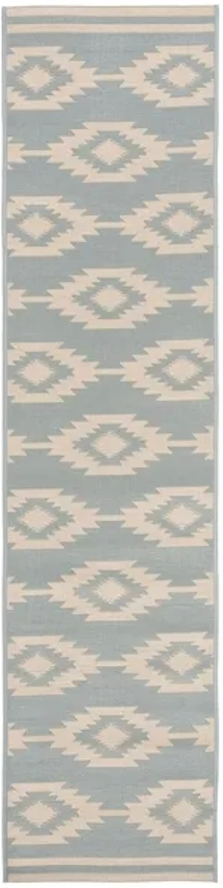 Safavieh BEACH HOUSE Collection BHS171L-28 Cream / Aqua 2'-2" X 8'