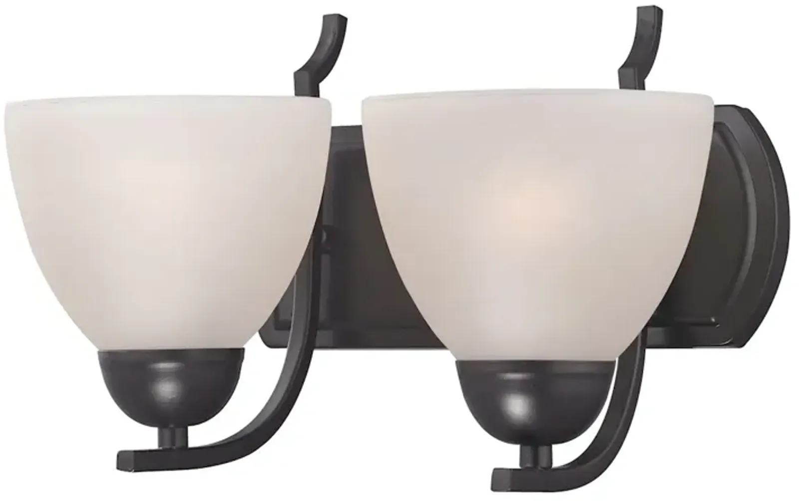 Kingston 2-Light Vanity Light in Oil Rubbed Bronze with White Glass