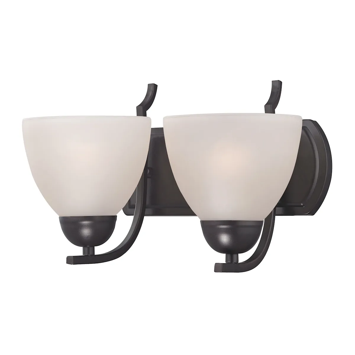 Kingston 2-Light Vanity Light in Oil Rubbed Bronze with White Glass