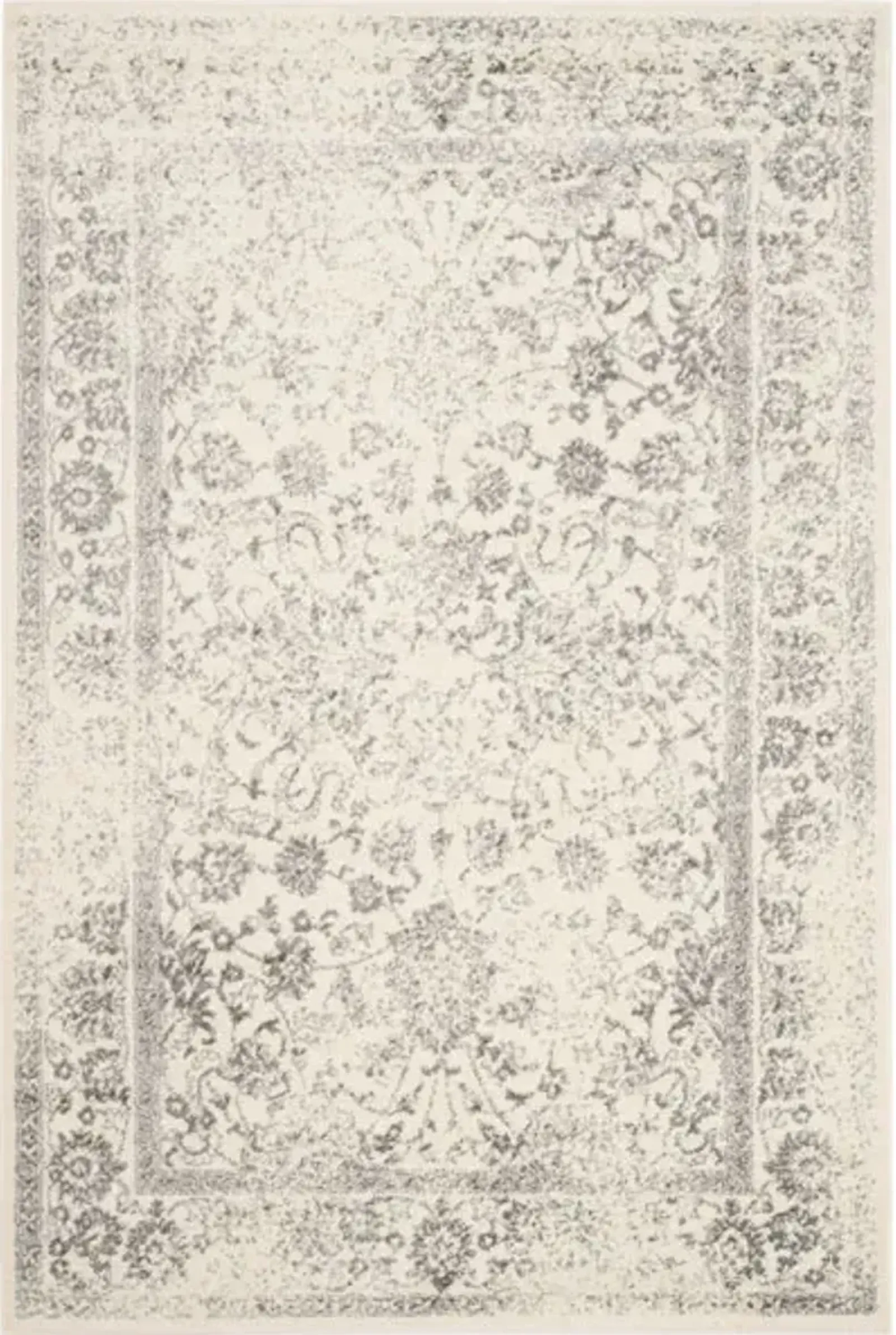 Adirondack Contemporary Ivory / Silver 2'-6" X 12' Powerloomed Rug