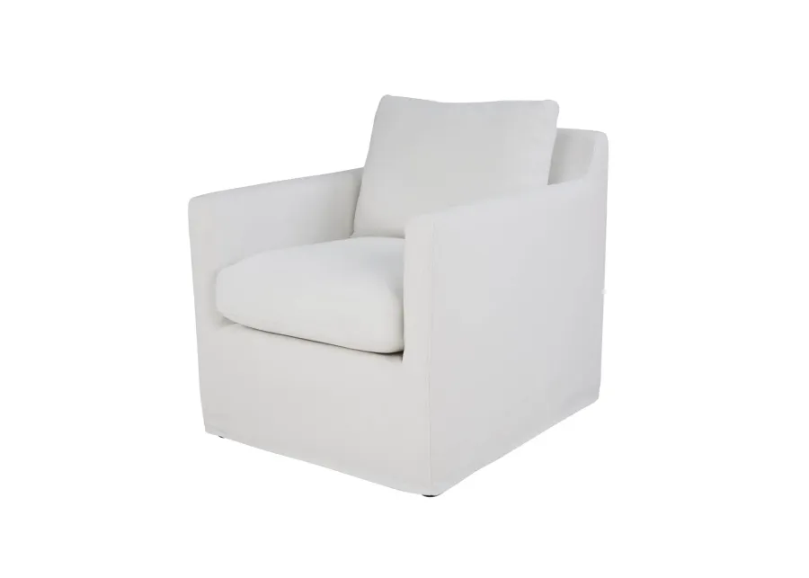 Heston Club Chair - White Linen