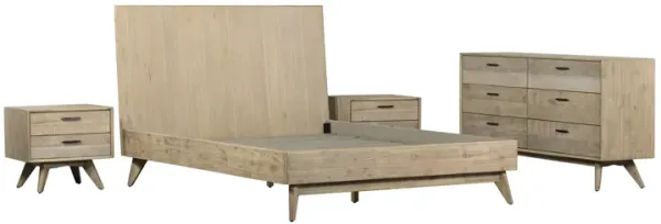 Baly 4 Piece Acacia King Platform Bedroom Set with Dresser and Nightstands