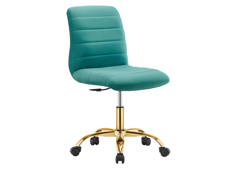 Ripple Armless Performance Velvet Office Chair