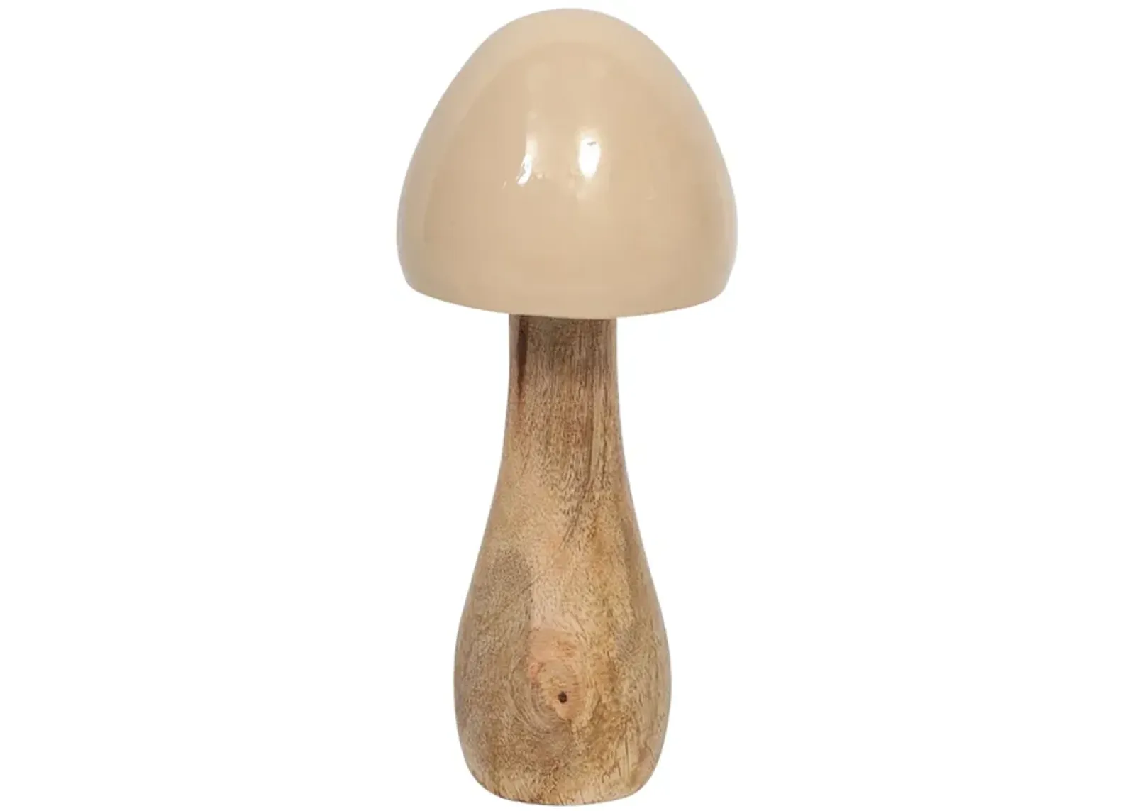 Wood, 8" Coned Mushroom, Ivory