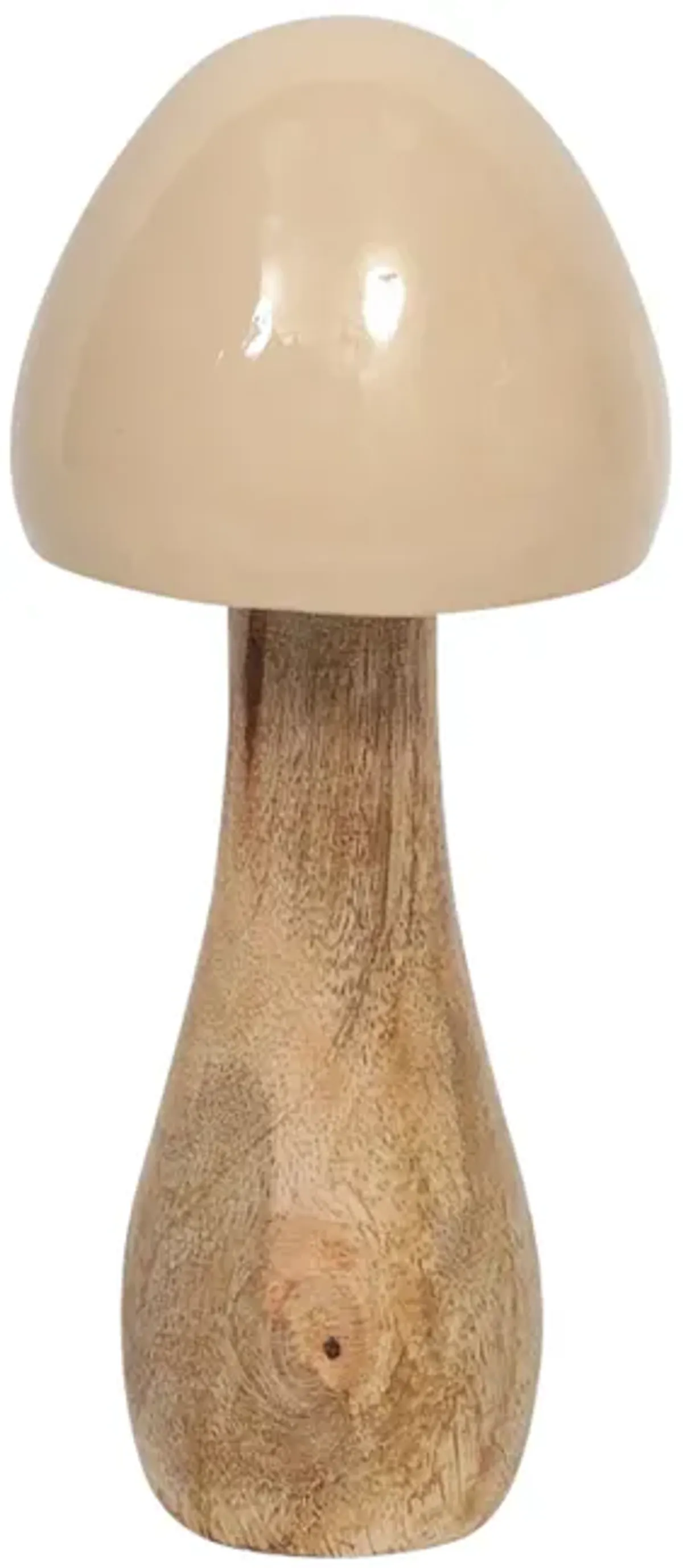 Wood, 8" Coned Mushroom, Ivory