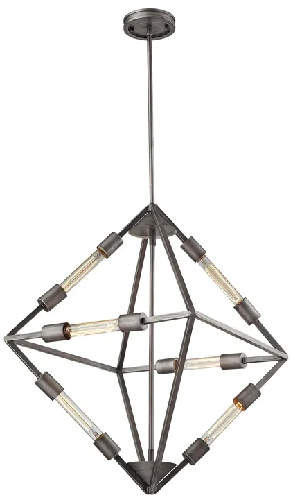 Laboratory 20" Wide 6-Light Chandelier - Weathered Zinc