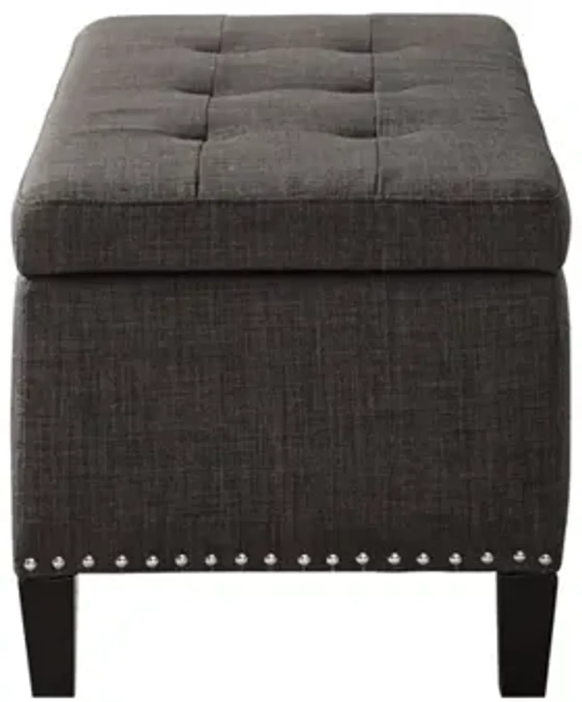 Madison Park Shandra II Charcoal Tufted Top Soft Close Storage Bench