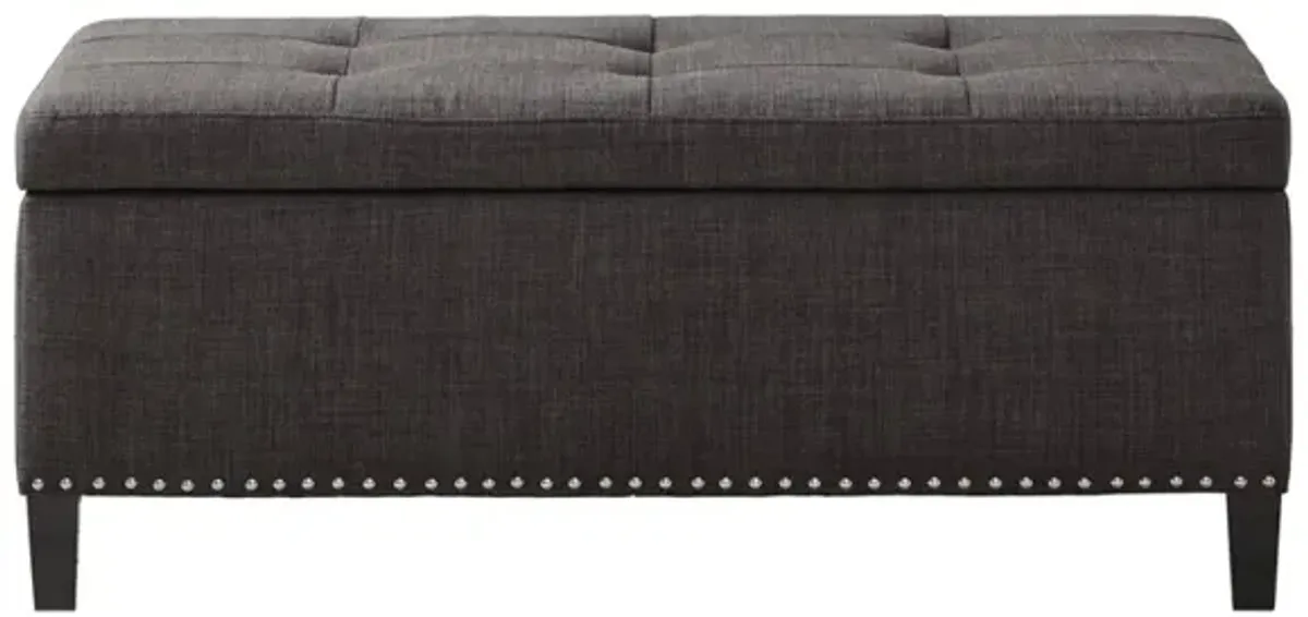 Madison Park Shandra II Charcoal Tufted Top Soft Close Storage Bench