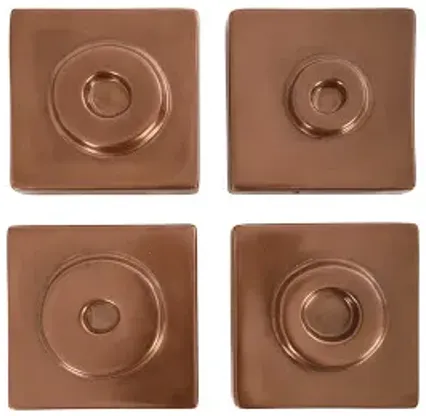 cuadritos wall tiles, set of 4, polished copper