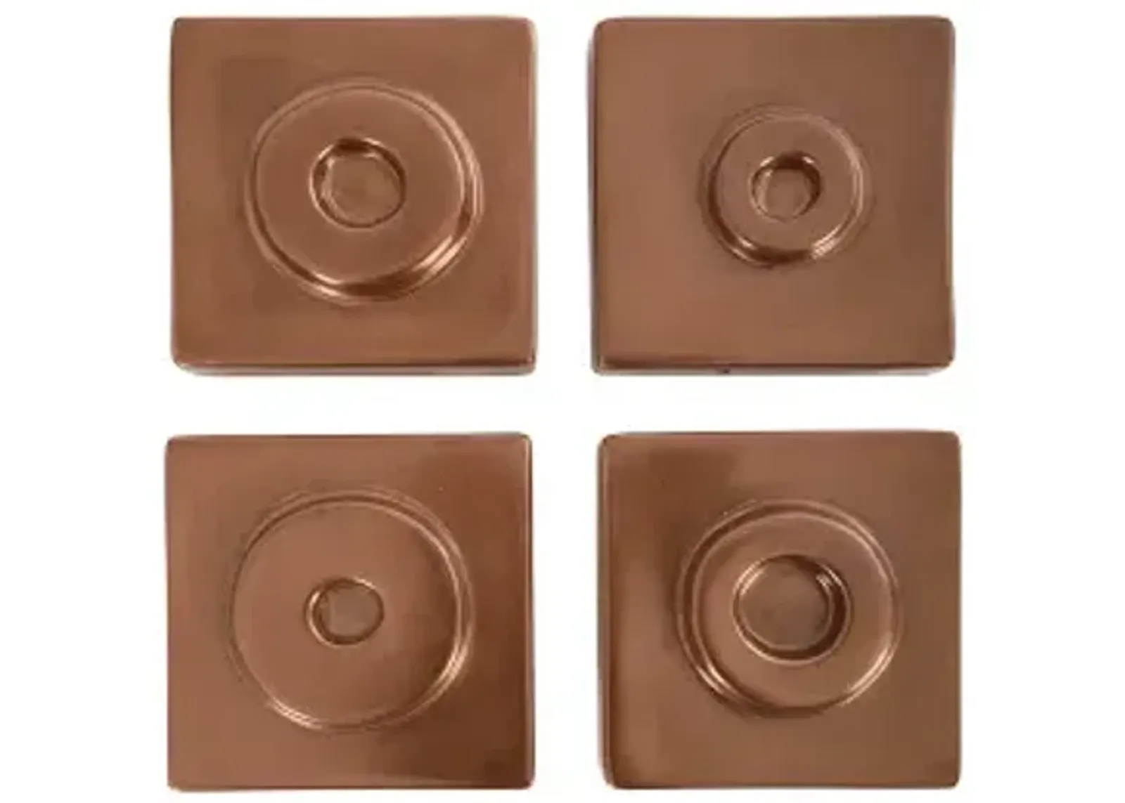 cuadritos wall tiles, set of 4, polished copper