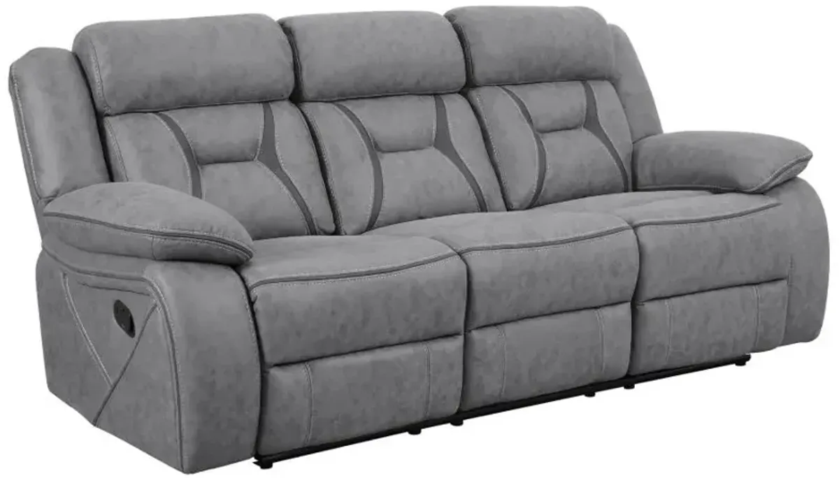 Higgins Pillow Top Arm Upholstered Motion Sofa Grey