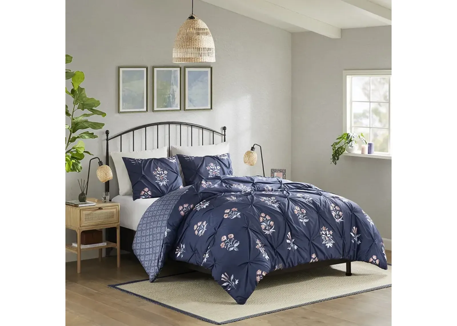 3 Piece Pintuck Duvet Cover Set