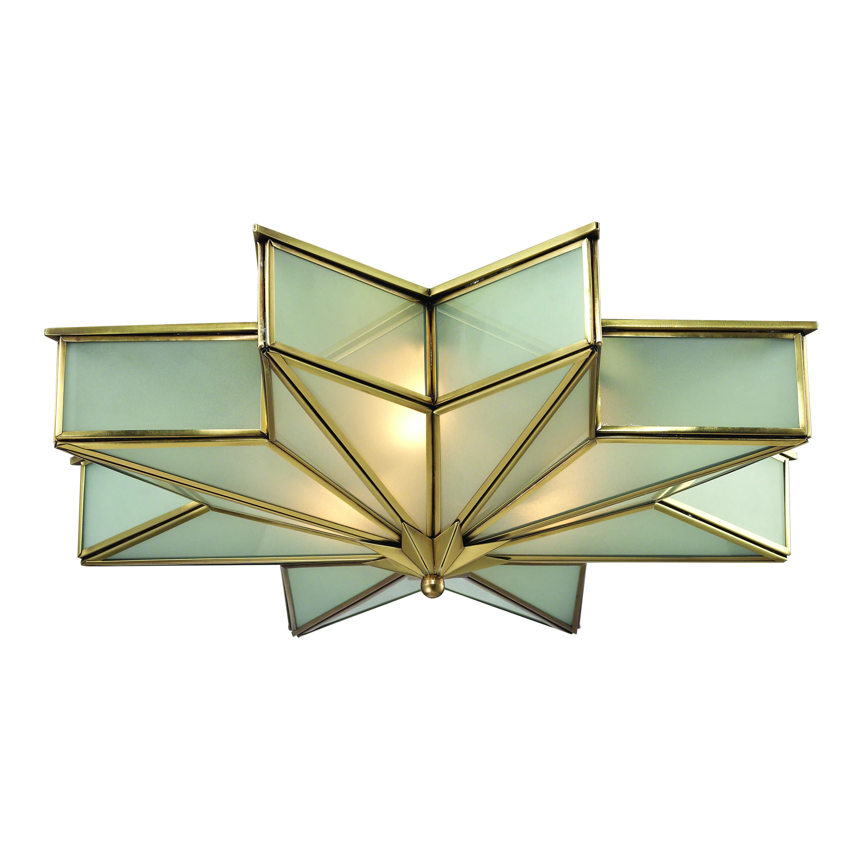 Decostar 21" Wide 3-Light Flush Mount - Brushed Brass