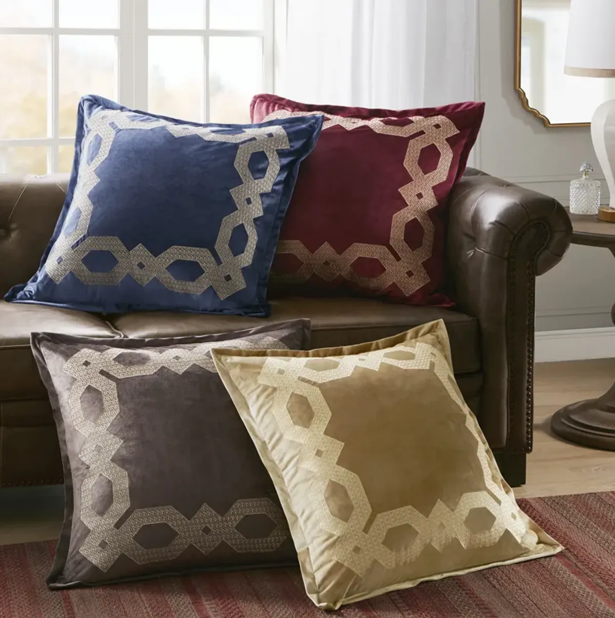 Croscill Classics Clermont Burgundy European Pillow Sham