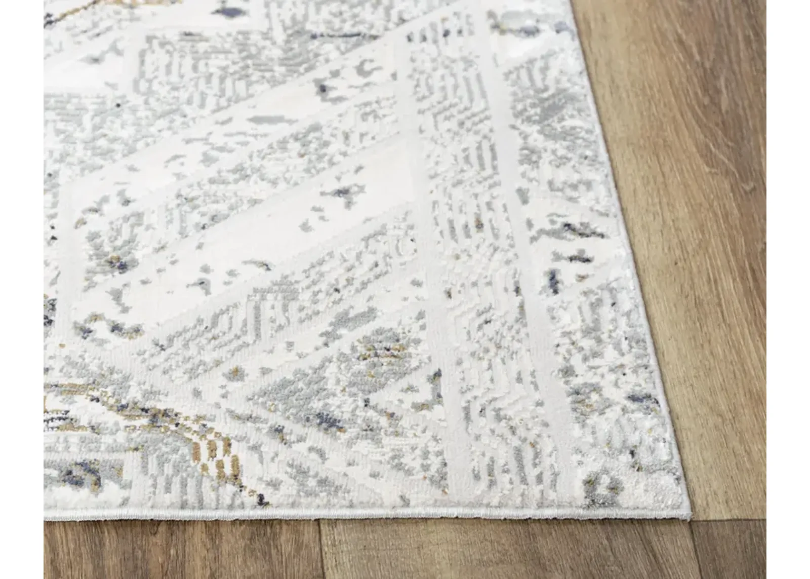 Emerge Stone/Beige  Polyester 2'7" x 9'6" Runner Rug