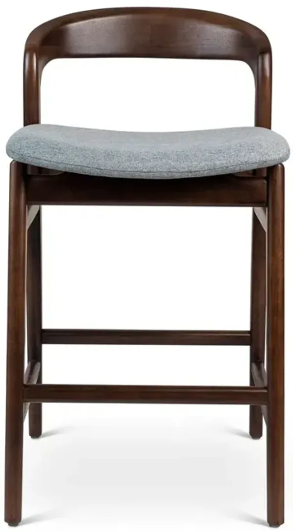 Modern Brazilian - Velma - Counter Stool - Essence Grey Seat - Nogal Frame