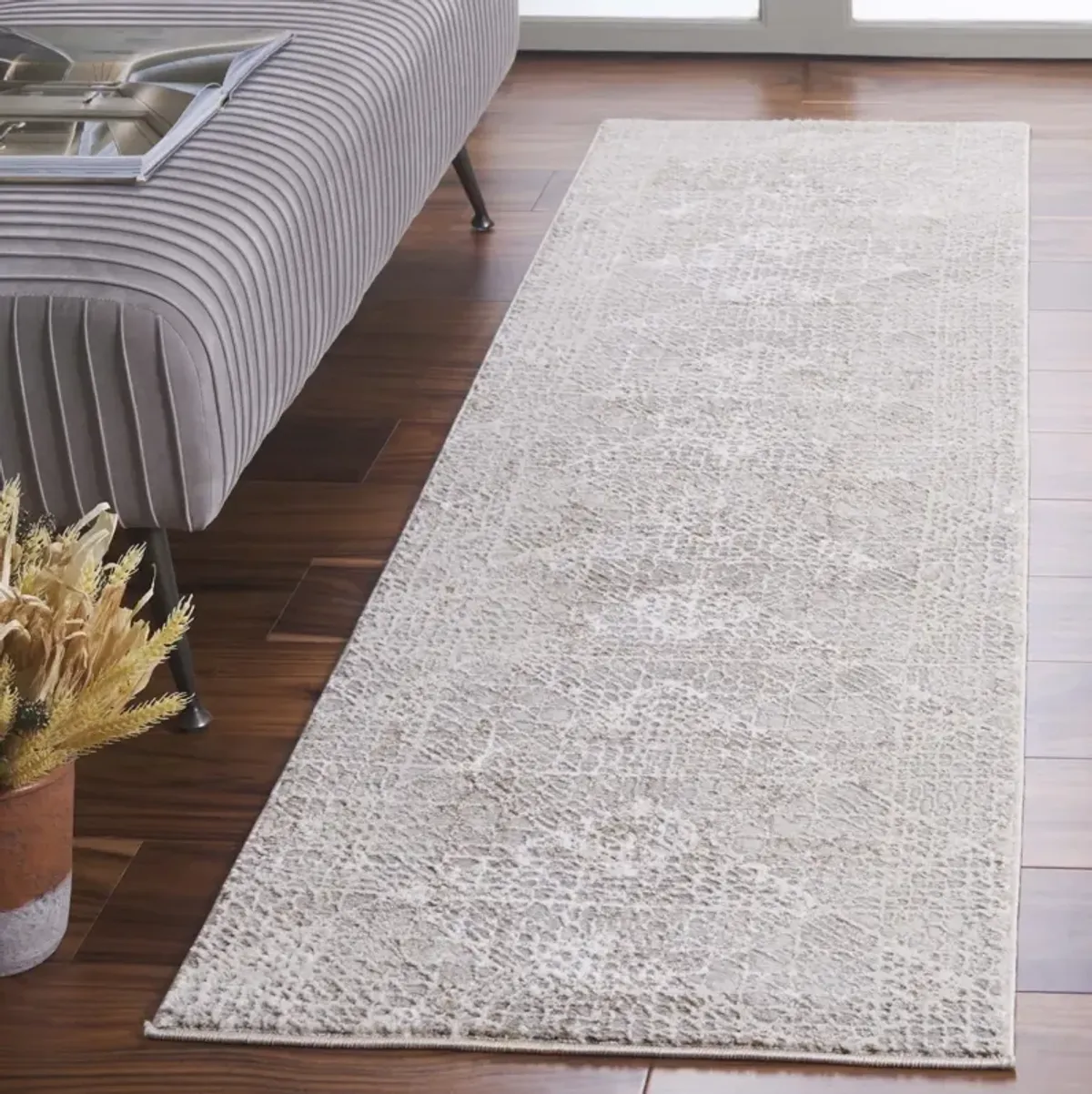 PARKER 132 TAUPE  2' x 8' Runner Rug